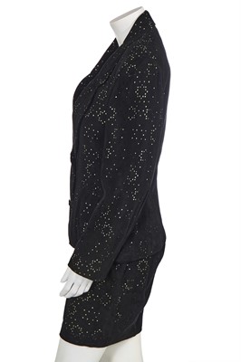 Lot 213 - An Azzedine Alaïa laser cut suede suit, late 80s-early 90s