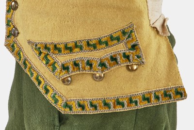 Lot 5 - A green wool coachman's livery ensemble, Italian, early 19th century
