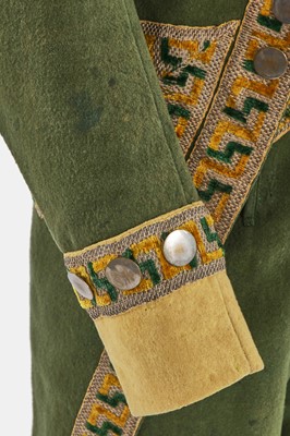 Lot 5 - A green wool coachman's livery ensemble, Italian, early 19th century