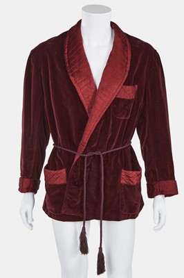 Lot 7 - A gentlemen's smoking jacket and accessories, mostly late 19th-century