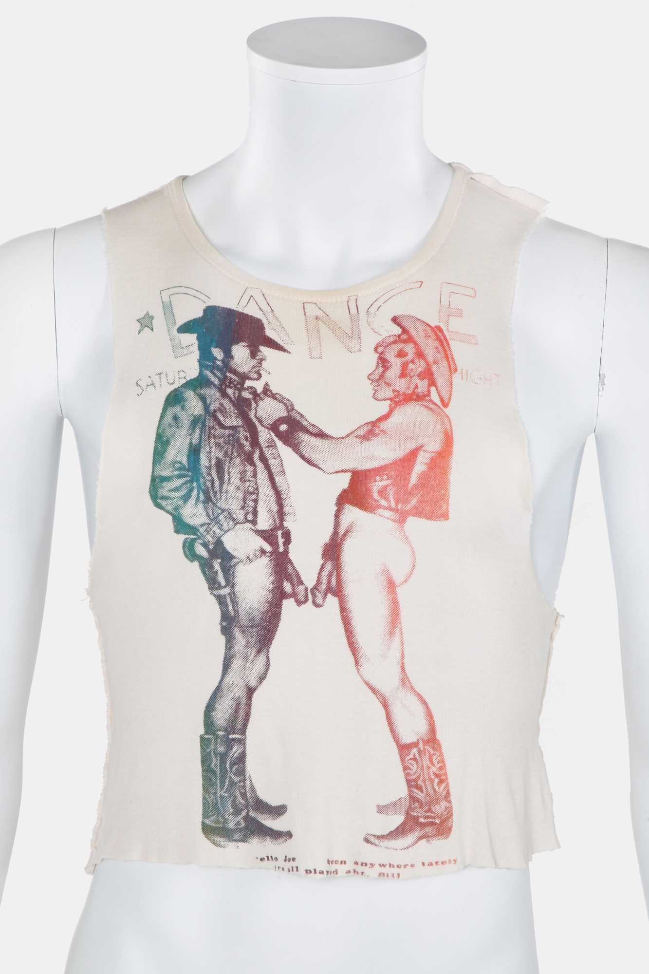 Click for high resolution Lot 24 - A Westwood/McLaren Sex/Seditionaries 'Dancing Cowboys' sleeveless t-shirt, circa 1975