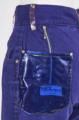 Lot 25 - A Pair of Westwood/McLaren Sex Originals/Seditionaries blue cotton drill trousers circa 1975