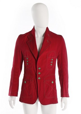 Lot 448 - A Mr Freedom man's cherry-red velvet jacket,...