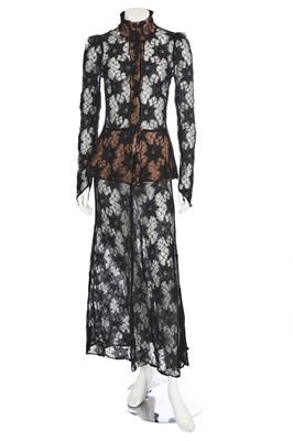 Lot 313 - A Biba black lace evening ensemble, 1969