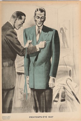 Lot 453 - Nine Jean Choiselat illustrated men's fashion...