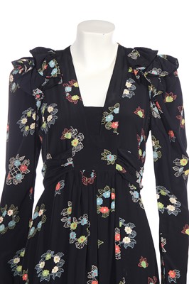 Lot 270 - An Ossie Clark for Radley black crêpe dress, 1970s