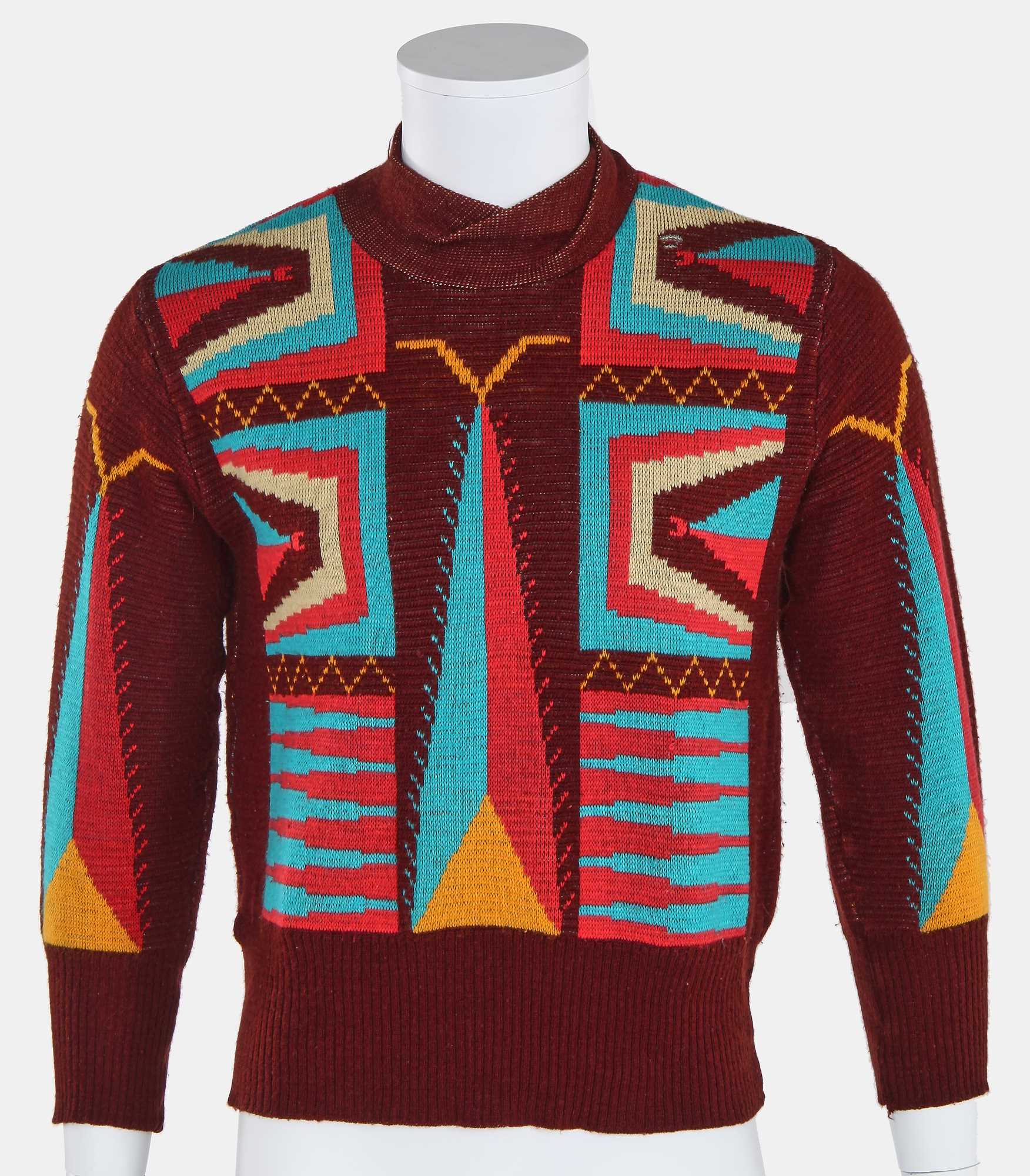Click for high resolution Lot 29 - A Westwood/McLaren Navajo patterned jumper, 'Savage' collection, Spring-Summer 1982