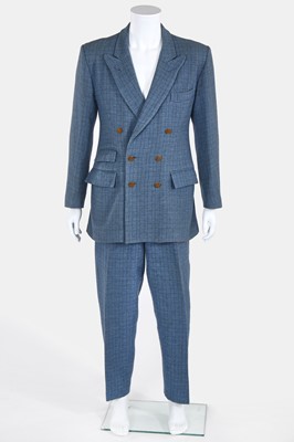 Lot 52 - A Vivienne Westwood men's blue wool double-breasted suit, late 1980s