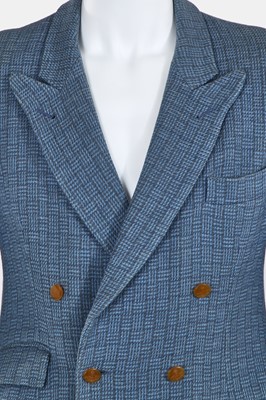 Lot 52 - A Vivienne Westwood men's blue wool double-breasted suit, late 1980s