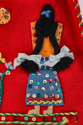 Lot 328 - A Mexican-style red felt appliqué jacket, 1950