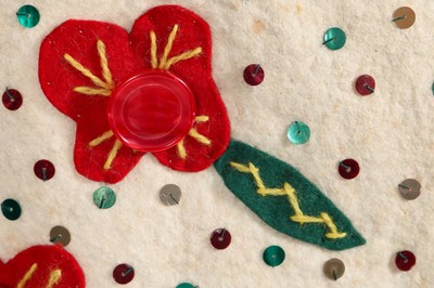 Lot 328 - A Mexican-style red felt appliqué jacket, 1950