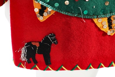 Lot 328 - A Mexican-style red felt appliqué jacket, 1950
