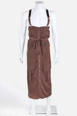 Lot 163 - A Jean Paul Gaultier men's brown polyester apron, modern