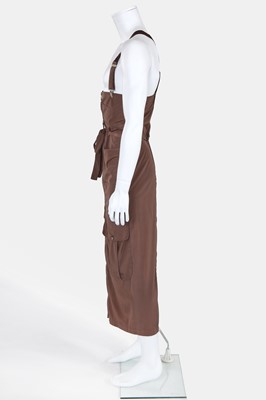 Lot 163 - A Jean Paul Gaultier men's brown polyester apron, modern