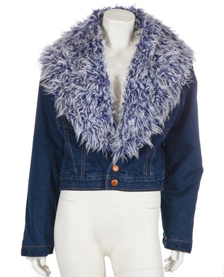 Lot 165 - A Jean Paul Gaultier denim and faux-fur jacket, 'Mad Max' collection, Autumn-Winter 1995-96