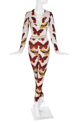 Lot 225 - An Azzedine Alaïa viscose jersey butterfly ensemble, Autumn-Winter 1990-91