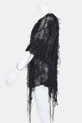 Lot 35 - An important early Comme des Garçons black tousled knit tunic, Spring-Summer 1984