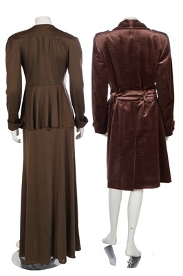Lot 264 - An Ossie Clark for Radley brown jersey two-piece ensemble, 1970s