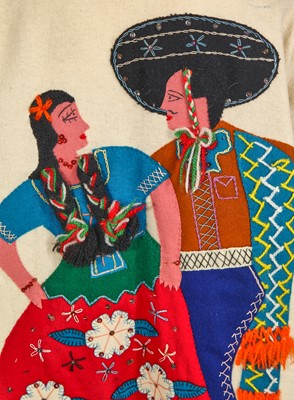 Lot 329 - A Mexican white felt appliqué jacket, late 1940s
