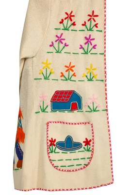 Lot 329 - A Mexican white felt appliqué jacket, late 1940s