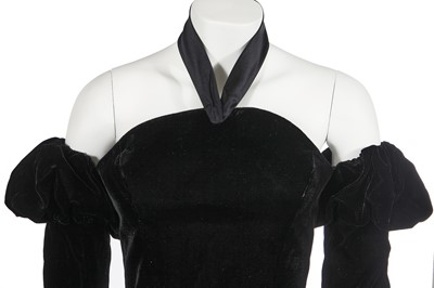 Lot 223 - A Thierry Mugler black velvet dress,  mid-1980s