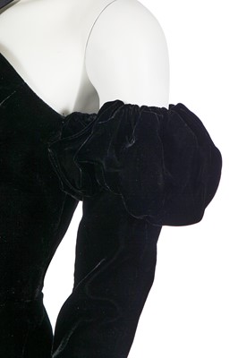 Lot 223 - A Thierry Mugler black velvet dress,  mid-1980s