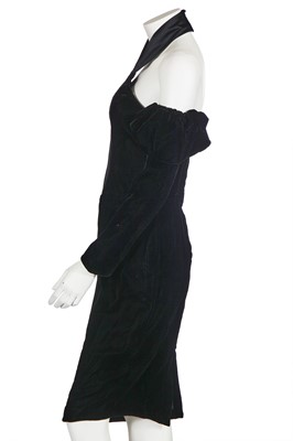Lot 223 - A Thierry Mugler black velvet dress,  mid-1980s