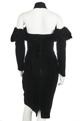 Lot 223 - A Thierry Mugler black velvet dress,  mid-1980s