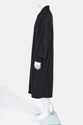 Lot 44 - A Comme des Garçons black jersey 'Staff' coat, Autumn-Winter 1986-87