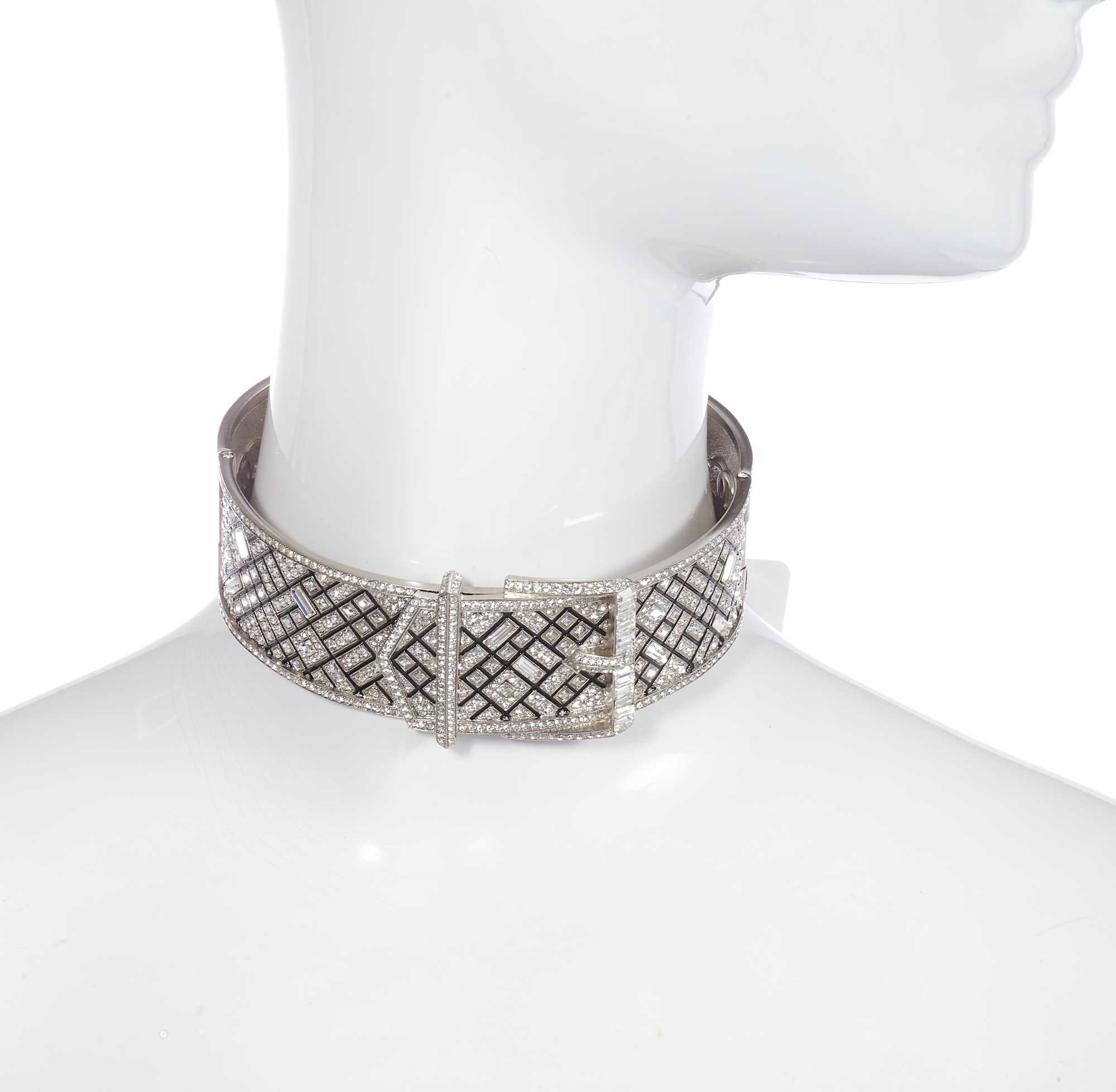 Lot 5 - A fine Chanel trompe l'oeil buckle choker necklace, 2014