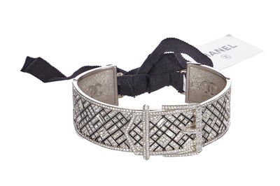 Lot 5 - A fine Chanel trompe l'oeil buckle choker necklace, 2014