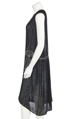 Lot 369 - A black beaded flapper dress, circa 1928