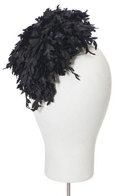 Lot 323 - A Christian Dior black silk hat, 1950s