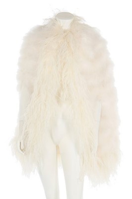 Lot 33 - A white marabou and ostrich feather cape,...