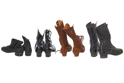 Lot 410 - A large group of ladies' shoes, mainly 1880s-1910s