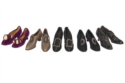 Lot 410 - A large group of ladies' shoes, mainly 1880s-1910s