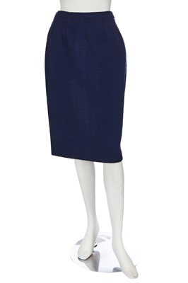 Lot 307 - A Christian Dior London blue wool suit, early 1960s