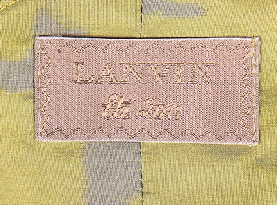Lot 40 - A Lanvin printed chartreuse taffeta evening...