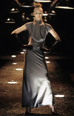 Lot 206 - A rare Alexander McQueen wool showpiece dress, 'Joan' collection, Autumn-Winter 1998-99