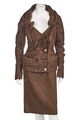 Lot 77 - A Jean-Paul Gaultier brown and red ensemble, early 2000s