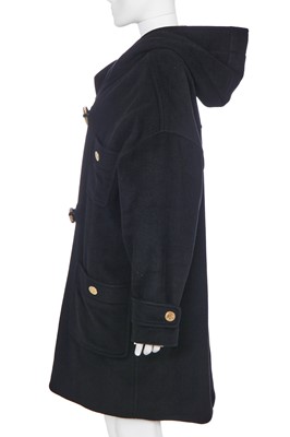 Lot 15 - A Chanel black wool duffle coat, late 1980s