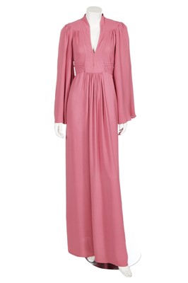 Lot 277 - An Ossie Clark for Radley pink moss-crêpe dress, 1970s