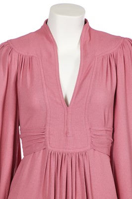 Lot 277 - An Ossie Clark for Radley pink moss-crêpe dress, 1970s