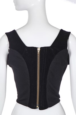 Lot 203 - A Vivienne Westwood black velvet corset, 'Five Centuries Ago' collection, Autumn-Winter 1997-98