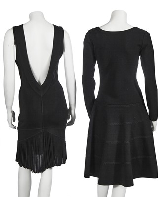 Lot 215 - An Azzedine Alaïa black rayon jersey dress, Spring-Summer 1990