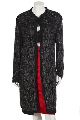 Lot 300 - A Lanvin sequined cocktail coat, late 1970s