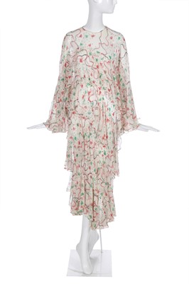 Lot 397 - An Ossie Clark/Celia Birtwell 'Ziggy Stardust' printed chiffon dress, 1970s