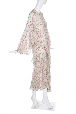 Lot 397 - An Ossie Clark/Celia Birtwell 'Ziggy Stardust' printed chiffon dress, 1970s