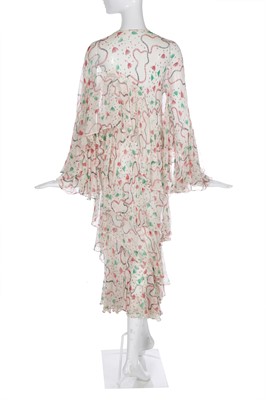 Lot 397 - An Ossie Clark/Celia Birtwell 'Ziggy Stardust' printed chiffon dress, 1970s