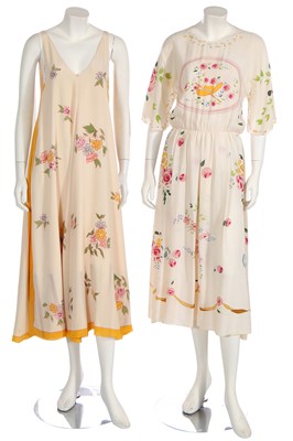 Lot 298 - Two Chloé crêpe de chine floral print dresses, early 1970s